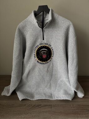 Vintage USA Washington DC Presidential Seal Fleece Quarter Zip Pullover 2XL